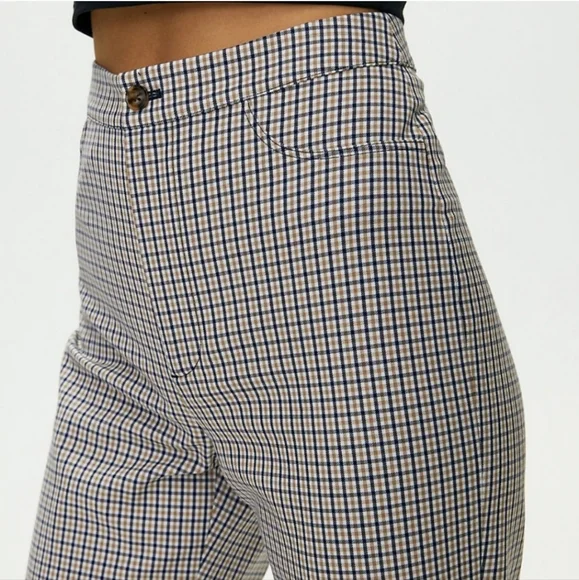 Aritzia Sunday best freshman plaid High-Rise Rise Pants Size 2 - Picture 6 of 10